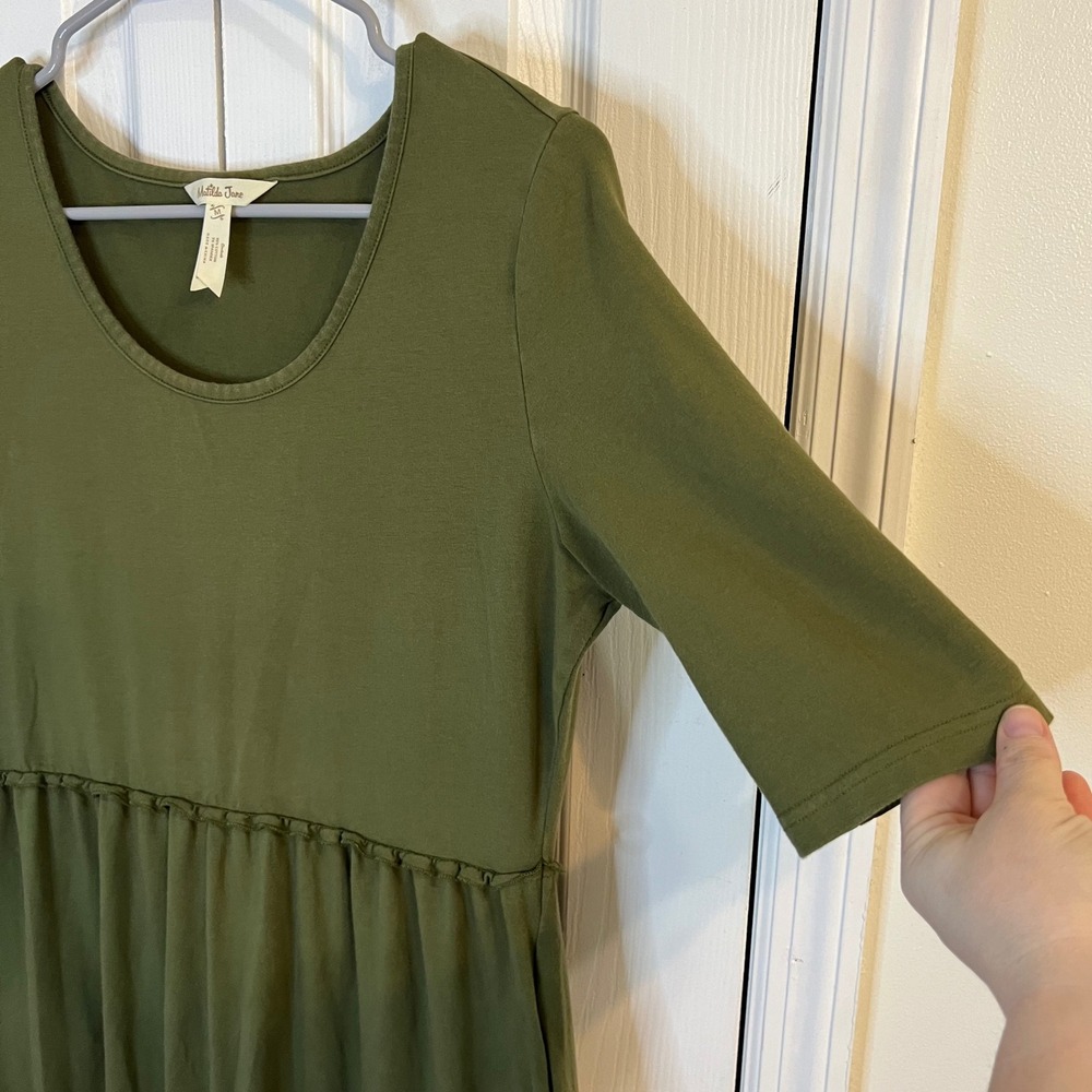 Matilda Jane‎ Tiered Maxi Dress Olive Green Casual Boho Fall Womens Size M - Picture 9 of 12